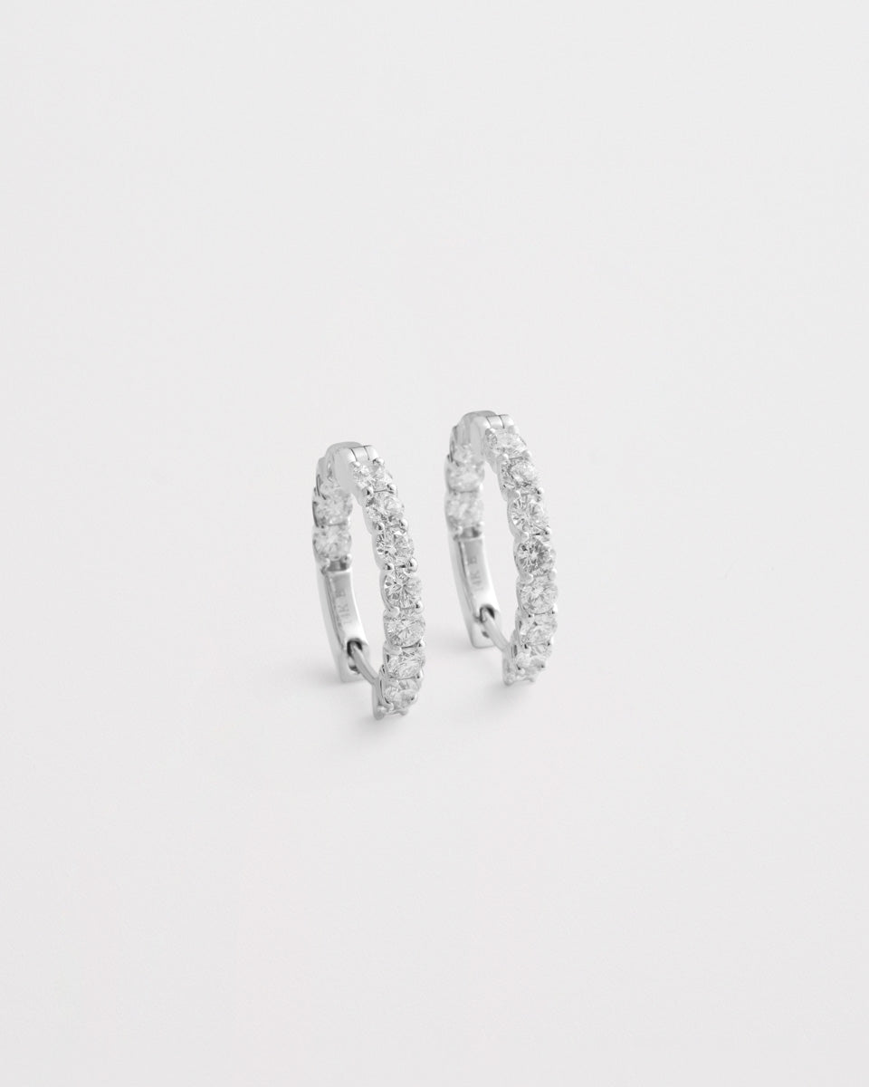 classic diamond hoop earrings